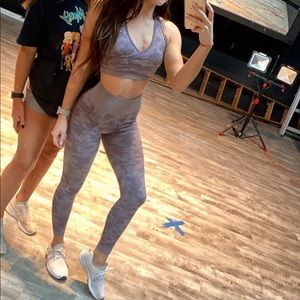 gym shark purple camo seamless set